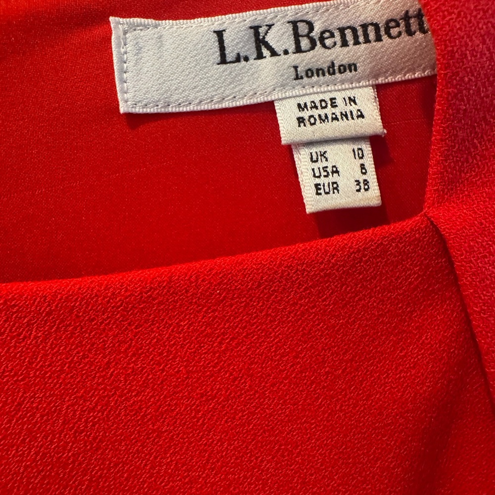 LK Bennett Red Midi Dress size 6 - Picture 4 of 10